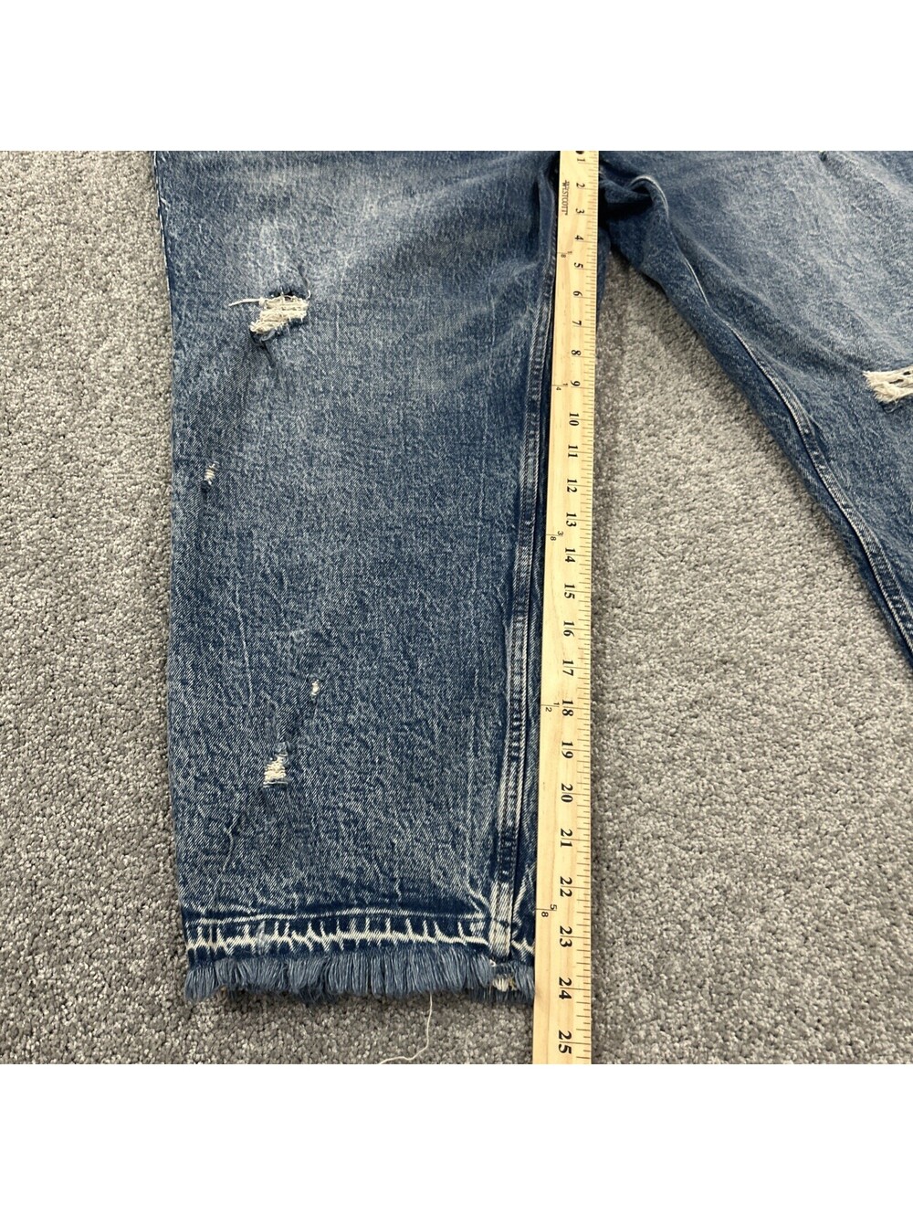 Distressed Jeans Womens Plus Size Cropped Straight Leg Abercrombie And Fitch - Picture 4 of 10